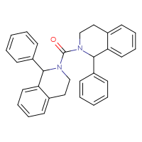 Chemical structure of 1-phenyl-2-(1-phenyl-1,2,3,4-tetrahydroisoquinoline-2-carbonyl)-1,2,3,4-tetrahydroisoquinoline - CSSB00159268549