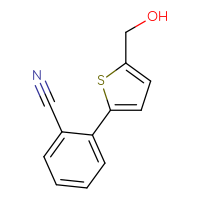 Chemical structure of 2-[5-(hydroxymethyl)thiophen-2-yl]benzonitrile - CSSB00011002344