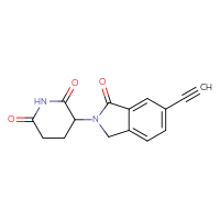 Chemical structure of 3-(6-ethynyl-1-oxo-2,3-dihydro-1H-isoindol-2-yl)piperidine-2,6-dione - CSSB06582002694