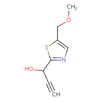 Chemical structure of 1-[5-(methoxymethyl)-1,3-thiazol-2-yl]prop-2-yn-1-ol - CSSB20663193863