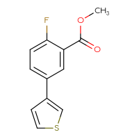 Chemical structure of methyl 2-fluoro-5-(thiophen-3-yl)benzoate - CSSB00010982079