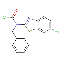 Chemical structure of N-benzyl-N-(6-chloro-1,3-benzothiazol-2-yl)carbamoyl chloride - CSSB14985244860