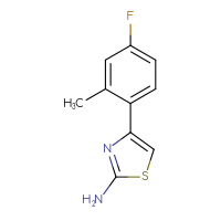 Chemical structure of 4-(4-fluoro-2-methylphenyl)-1,3-thiazol-2-amine - CSSB00012354376