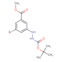 Chemical structure of methyl 3-bromo-5-({[(tert-butoxy)carbonyl]amino}amino)benzoate - CSSB21331811576