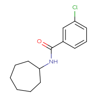 Chemical structure of 3-chloro-N-cycloheptylbenzamide - CSSB00103418244