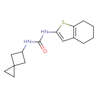 Chemical structure of 3-{spiro[2.3]hexan-5-yl}-1-(4,5,6,7-tetrahydro-1-benzothiophen-2-yl)urea - CSSB15105637585