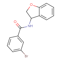 Chemical structure of 3-bromo-N-(2,3-dihydro-1-benzofuran-3-yl)benzamide - CSSB00007949025
