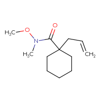 Chemical structure of N-methoxy-N-methyl-1-(prop-2-en-1-yl)cyclohexane-1-carboxamide - CSSB01991862707