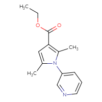 Chemical structure of ethyl 2,5-dimethyl-1-(pyridin-3-yl)-1H-pyrrole-3-carboxylate - CSSB00904082552