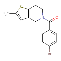 Chemical structure of 5-(4-bromobenzoyl)-2-methyl-4H,5H,6H,7H-thieno[3,2-c]pyridine - CSSB02233092964