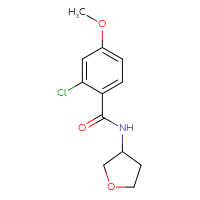 Chemical structure of 2-chloro-4-methoxy-N-(oxolan-3-yl)benzamide - CSSB01998375525