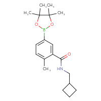 Chemical structure of N-(cyclobutylmethyl)-2-methyl-5-(4,4,5,5-tetramethyl-1,3,2-dioxaborolan-2-yl)benzamide - CSSB02526778987
