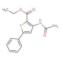 Chemical structure of ethyl 3-acetamido-5-phenylthiophene-2-carboxylate - CSSB00104170469