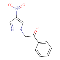 Chemical structure of 2-(4-nitro-1H-pyrazol-1-yl)-1-phenylethan-1-one - CSSB00000298722