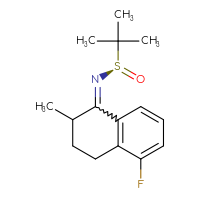Chemical structure of (R)-N-(5-fluoro-2-methyl-1,2,3,4-tetrahydronaphthalen-1-ylidene)-2-methylpropane-2-sulfinamide - CSSB21331810151