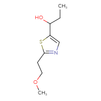 Chemical structure of 1-[2-(2-methoxyethyl)-1,3-thiazol-5-yl]propan-1-ol - CSSB20671865782