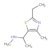 Chemical structure of [1-(2-ethyl-4-methyl-1,3-thiazol-5-yl)ethyl](methyl)amine - CSSB00000759448
