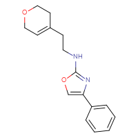 Chemical structure of N-[2-(3,6-dihydro-2H-pyran-4-yl)ethyl]-4-phenyl-1,3-oxazol-2-amine - CSSB15171478857