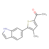 Chemical structure of 1-[5-(1H-indol-6-yl)-4-methylthiophen-2-yl]ethan-1-one - CSSB10684131089