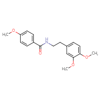 Chemical structure of N-[2-(3,4-dimethoxyphenyl)ethyl]-4-methoxybenzamide - CSSB00026261884