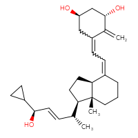 Chemical structure of (1R,3S)-5-{2-[(1R,3aS,7aR)-1-[(2R,3E,5S)-5-cyclopropyl-5-hydroxypent-3-en-2-yl]-7a-methyl-octahydro-1H-inden-4-ylidene]ethylidene}-4-methylidenecyclohexane-1,3-diol - CSSB00020661719