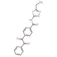 Chemical structure of N-(5-ethyl-1,3,4-thiadiazol-2-yl)-4-(2-oxo-2-phenylacetyl)benzamide - CSSB00121728896