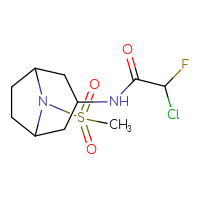 Chemical structure of 2-chloro-2-fluoro-N-{8-methanesulfonyl-8-azabicyclo[3.2.1]octan-3-yl}acetamide - CSSB21332117822