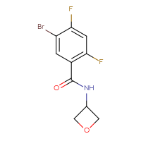 Chemical structure of 5-bromo-2,4-difluoro-N-(oxetan-3-yl)benzamide - CSSB00076079673