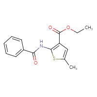 Chemical structure of ethyl 2-benzamido-5-methylthiophene-3-carboxylate - CSSB00038125446