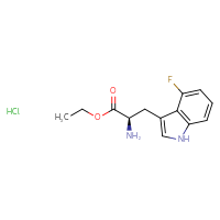 Chemical structure of ethyl (2R)-2-amino-3-(4-fluoro-1H-indol-3-yl)propanoate hydrochloride - CSSB20963519905