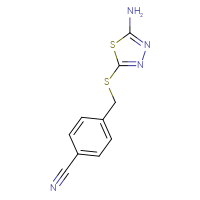 Chemical structure of 4-{[(5-amino-1,3,4-thiadiazol-2-yl)sulfanyl]methyl}benzonitrile - CSSB00000247347