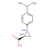 Chemical structure of rac-(1R,2R)-2-[4-(propan-2-yl)phenyl]cyclopropane-1-carboxylic acid - CSSB02125403287