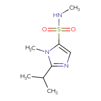 Chemical structure of N,1-dimethyl-2-(propan-2-yl)-1H-imidazole-5-sulfonamide - CSSB06747984258
