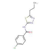 Chemical structure of 4-chloro-N-(5-propyl-1,3,4-thiadiazol-2-yl)benzamide - CSSB00046169022