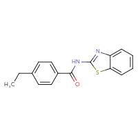 Chemical structure of N-(1,3-benzothiazol-2-yl)-4-ethylbenzamide - CSSB00026373138