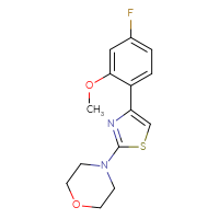 Chemical structure of 4-[4-(4-fluoro-2-methoxyphenyl)-1,3-thiazol-2-yl]morpholine - CSSB00160999730