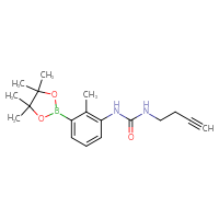 Chemical structure of 3-(but-3-yn-1-yl)-1-[2-methyl-3-(4,4,5,5-tetramethyl-1,3,2-dioxaborolan-2-yl)phenyl]urea - CSSB03575178532