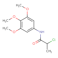 Chemical structure of 2-chloro-N-(3,4,5-trimethoxyphenyl)propanamide - CSSB00000513895