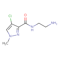Chemical structure of N-(2-aminoethyl)-4-chloro-1-methyl-1H-pyrazole-3-carboxamide - CSSB00010144582