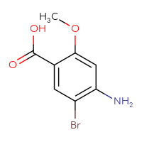 Chemical structure of 4-amino-5-bromo-2-methoxybenzoic acid - CSSB00009816620