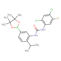 Chemical structure of 1-(2,4-dichloro-5-fluorophenyl)-3-[2-(propan-2-yl)-5-(4,4,5,5-tetramethyl-1,3,2-dioxaborolan-2-yl)phenyl]urea - CSSB21332088225