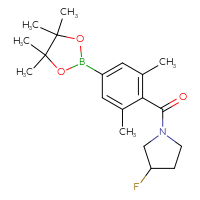Chemical structure of 1-[2,6-dimethyl-4-(4,4,5,5-tetramethyl-1,3,2-dioxaborolan-2-yl)benzoyl]-3-fluoropyrrolidine - CSSB21332847498
