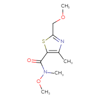 Chemical structure of N-methoxy-2-(methoxymethyl)-N,4-dimethyl-1,3-thiazole-5-carboxamide - CSSB01992347485