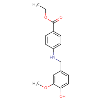 Chemical structure of ethyl 4-{[(4-hydroxy-3-methoxyphenyl)methyl]amino}benzoate - CSSB06520672868