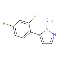 Chemical structure of 5-(2,4-difluorophenyl)-1-methyl-1H-pyrazole - CSSB00016036913