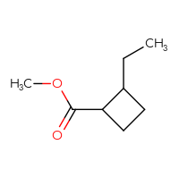 Chemical structure of methyl 2-ethylcyclobutane-1-carboxylate - CSSB14831317969