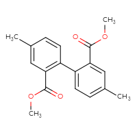 Chemical structure of 2,2'-dimethyl 4,4'-dimethyl-[1,1'-biphenyl]-2,2'-dicarboxylate - CSSB13321762079