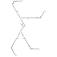 Chemical structure of 4-({4-[5-(4-{bis[4-(octadeca-9,12-dienoyloxy)butyl]amino}butyl)-3,6-dioxopiperazin-2-yl]butyl}[4-(octadeca-9,12-dienoyloxy)butyl]amino)butyl octadeca-9,12-dienoate - CSSB20620698463