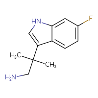 Chemical structure of 2-(6-fluoro-1H-indol-3-yl)-2-methylpropan-1-amine - CSSB00000057052