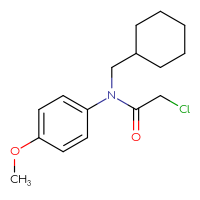 Chemical structure of 2-chloro-N-(cyclohexylmethyl)-N-(4-methoxyphenyl)acetamide - CSSB00020650188